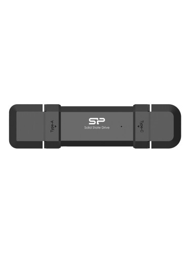 Памет SSD 500GB Silicon Power DS72 (SP500GBUC3S72V1K), USB-A + USB-C, скорост на четене до 1050MB/s, скорост на запис до 850MB/s