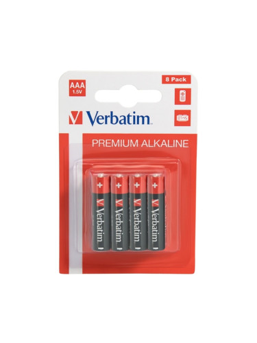 Батерии алкални Verbatim 49502, AAA, LR03, 1.5V, 8бр.