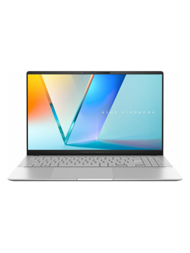 Лаптоп Asus Vivobook S 15 S5507QA-MA056W (90NB14Q2-M00800)(сребрист), дванадесетядрен Qualcomm Snapdragon X Elite X1E-78-100 3.4GHz, 15.6" (39.62cm) 3K OLED 120Hz 600nits Glare Display, (HDMI), 32GB LPDDR5X, 1TB SSD, 2x USB4, Windows 11 Home