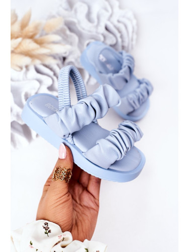 Children's sandals with drawstring blue sweetness