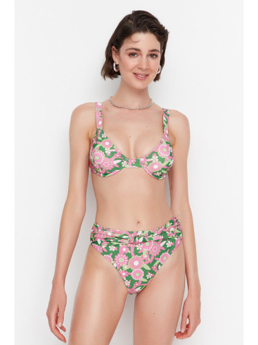 Trendyol Pink Floral Print Bikini Bottoms