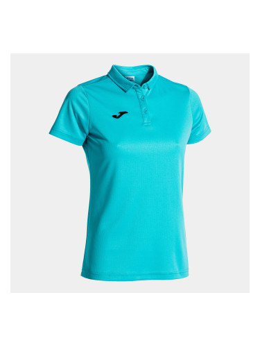 Dámské triko Joma Hobby Women Polo Shirt S/S Fluor Turquoise
