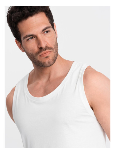 Ombre Men's BASIC cotton tank top - white