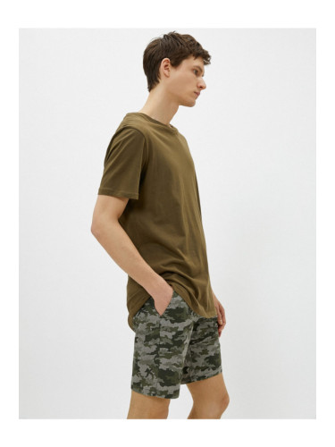 Koton Men's Khaki Patterned Shorts & Bermuda
