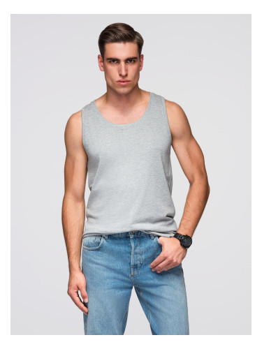 Ombre Men's BASIC cotton tank top - grey melange
