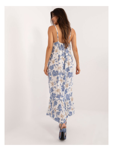 White and blue long dress with straps