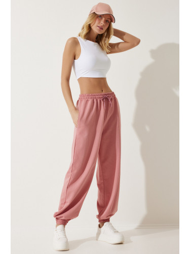 Happiness İstanbul Women's Dusty Rose Loose Jogging Sweatpants