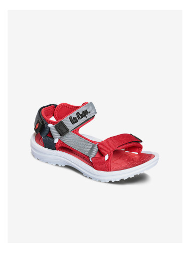 Grey-red girls' sandals Lee Cooper