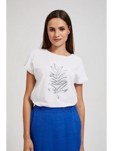 Women's T-shirt with MOODO app - white