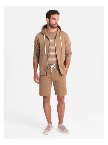 Ombre Men's sweatshirt set unbuttoned sweatshirt + shorts