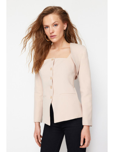 Trendyol Beige Bolero Detailed Woven Blazer Jacket