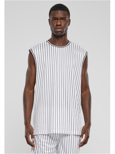 Men's Striped Mesh tank top white