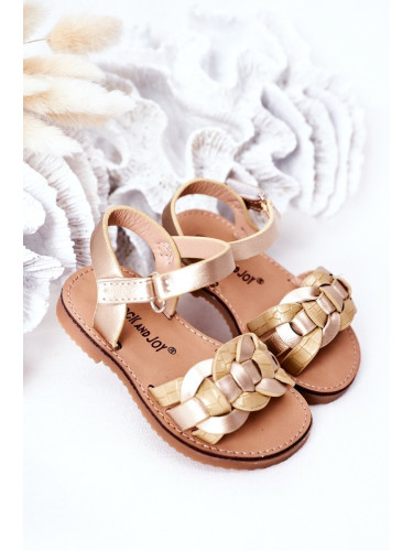 Children's sandals with snake pattern gold baxlee