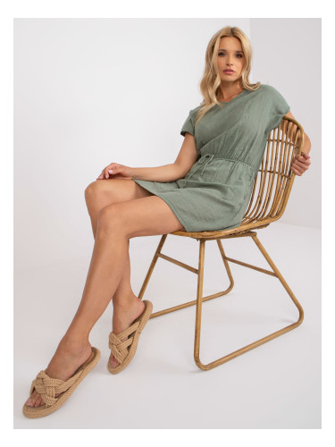 Khaki dress Och Bella BI-23872.khaki