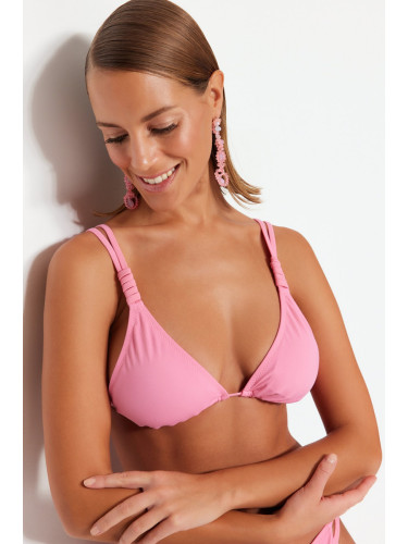 Trendyol Pink Triangle Knot Bikini Top