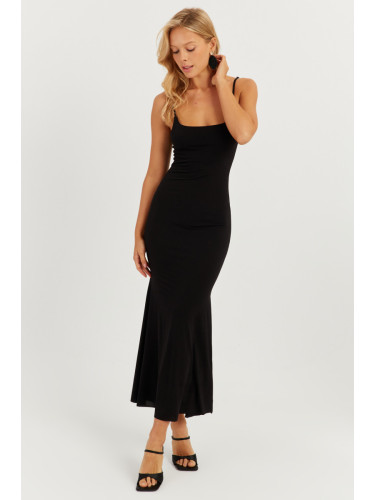 Cool & Sexy Women's Black Strap Maxi Dress