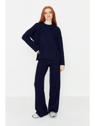 Trendyol Navy Blue Basic Crew Neck Sweater Top-Upper Suit