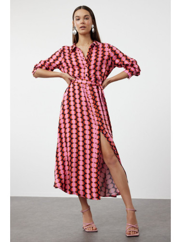 Trendyol Multicolored Retro Patterned Woven Shirt Dress