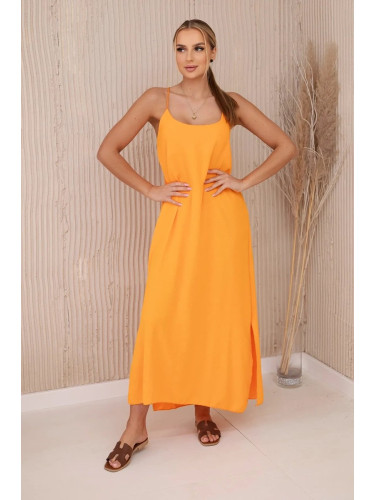 Long dress with straps orange