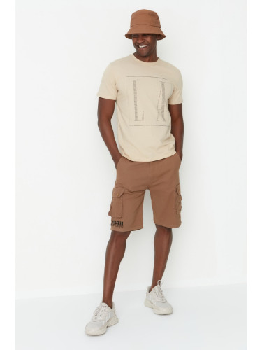 Trendyol Shorts - Brown - Normal Waist