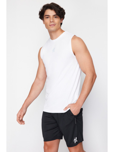 Trendyol White Reflective Printed Regular Cut Quick-Drying Undershirt