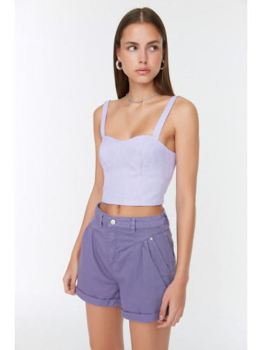 Trendyol Lilac Stitch Detail Denim Shorts & Bermuda