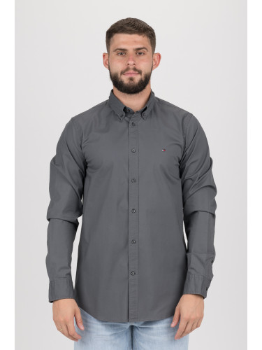 Shirt - TOMMY HILFIGER SLIM STRETCH POPLIN SHIRT grey