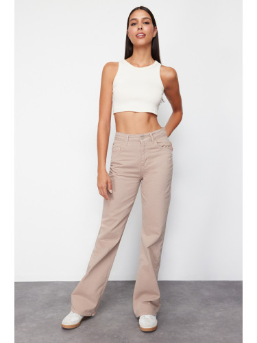 Trendyol Mink High Waist Wide Leg Jeans