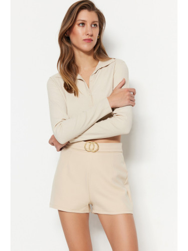 Trendyol Super Mini Woven Shorts with Stone Belt