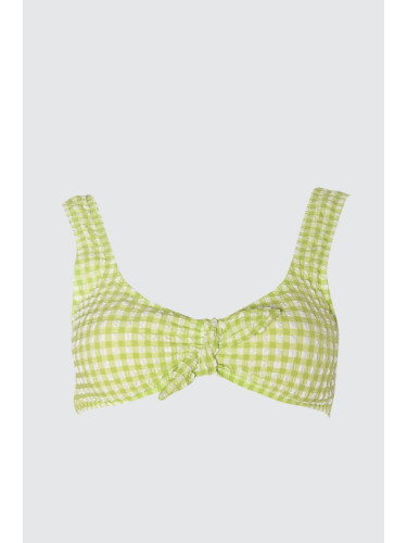 Trendyol Green Textured Tie Detailed Bikini Top