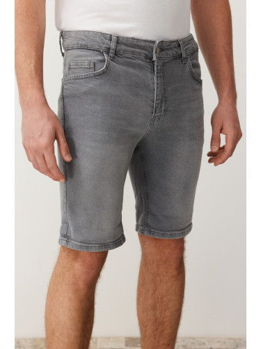 Trendyol Gray Slim Fit Denim Shorts