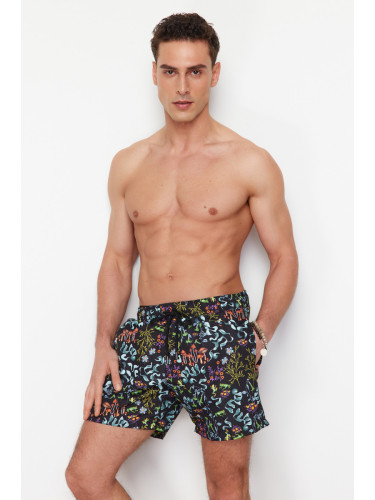 Trendyol Standard Size Patterned Swim Shorts