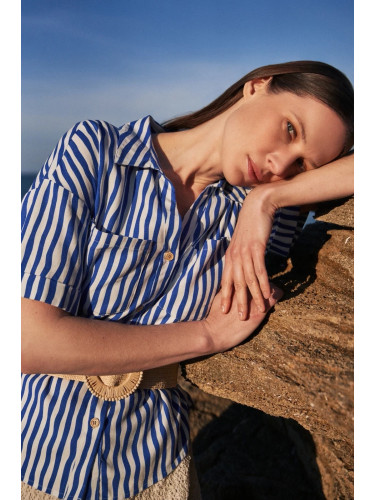 Marisse Women's Shirt L-Ko-4361 L.Navy