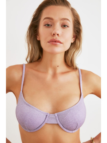 Trendyol Bikini Top - Purple - Plain
