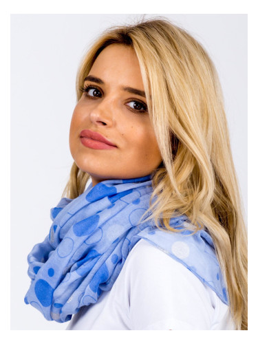 Blue scarf with polka dots