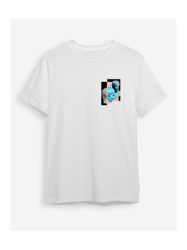 Trendyol White Sculpture Printed Regular Cut T-shirt