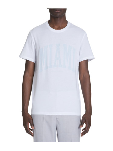 Celio White Jeville Patterned Sae T-Shirt - Men's