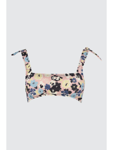 Trendyol Floral Coated Bikini Top
