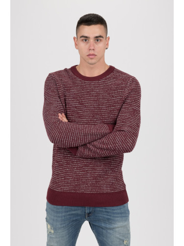 Tommy Hilfiger Sweater - HONEYCOMB SLUB SWEATER burgundy