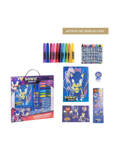 COLOURING STATIONERY SET DISPLAY SONIC PRIME