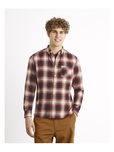 Celio Flannel Plaid Shirt Camulto - Men's