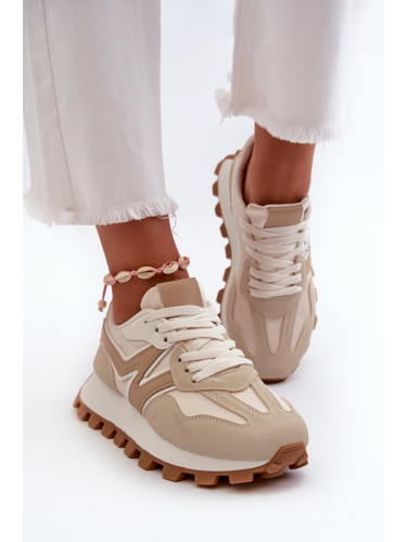 Beige Kalelia Ladies Trainers Sneakers