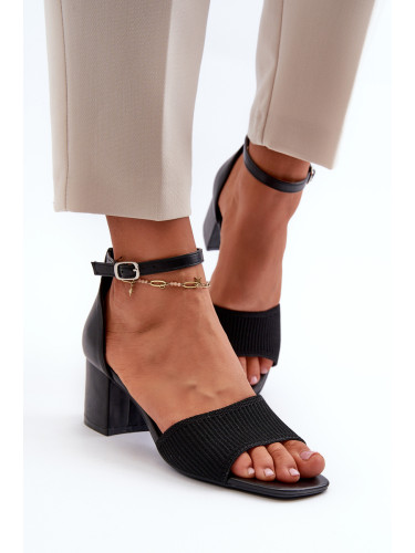 Women's high-heeled sandals Black Desvia