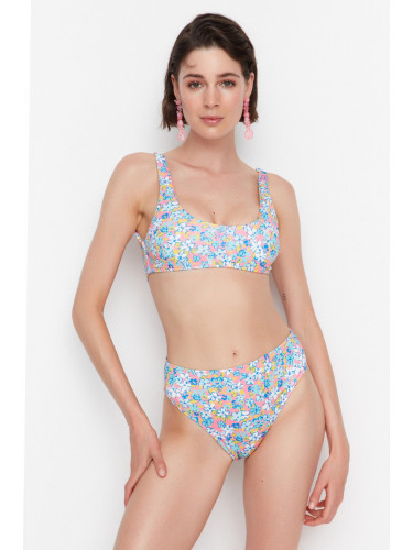 Trendyol Floral Print Bandeau Bikini Top
