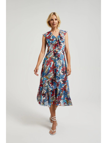 Women's floral midi dress MOODO - red