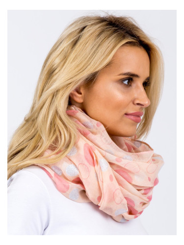 Peach scarf with polka dots