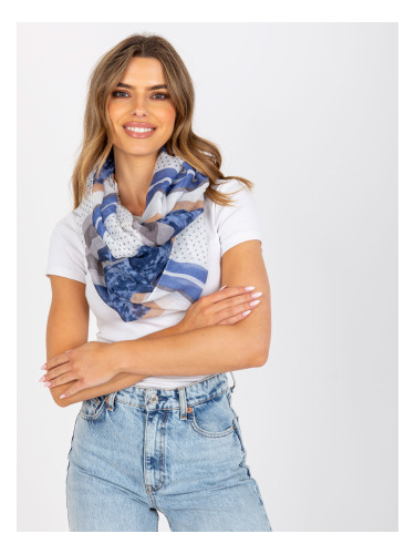 Dark blue scarf with prints