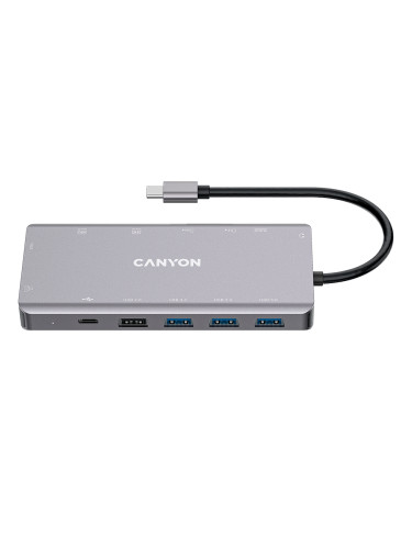 CANYON DS-12, 13 in 1 USB C hub, with 2*HDMI, 3*USB3.0: support max. 5