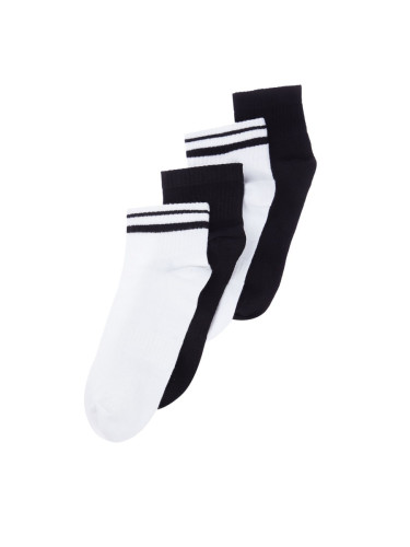 Trendyol Black Unisex 4-Pack Striped Ankle Cotton Socks