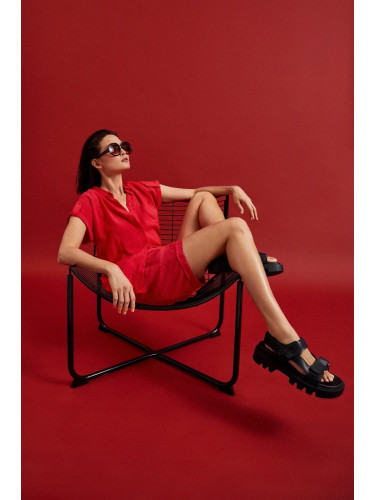 Marisse Women's Shirt L-Ko-4345 Red